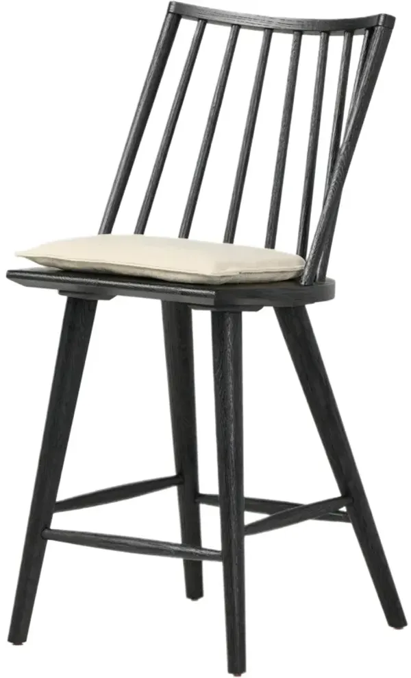 Brody Windsor Linen Counter Stool with Cushion