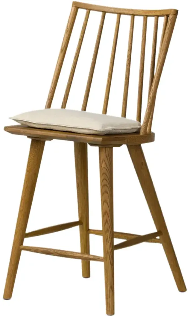 Brody Windsor Linen Counter Stool with Cushion