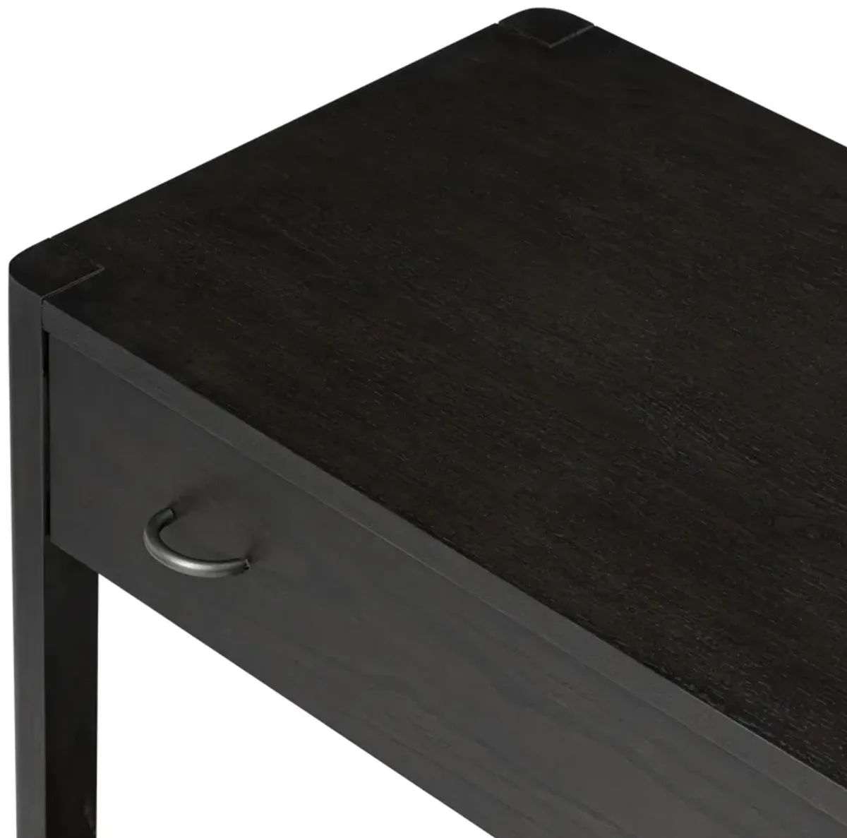 Holly 2-Drawer Console, Woven Rush/Smoked Black Ash