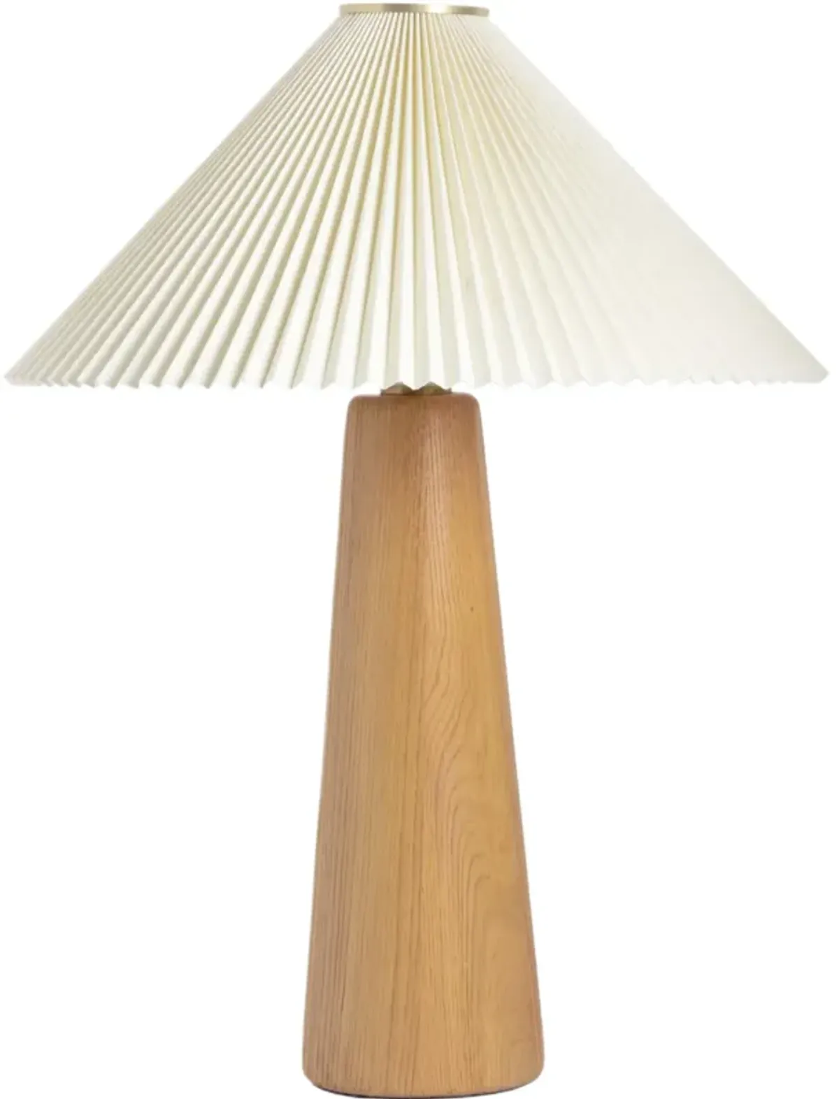 Soluna Pleated Shade Table Lamp - Light Oak - Brown