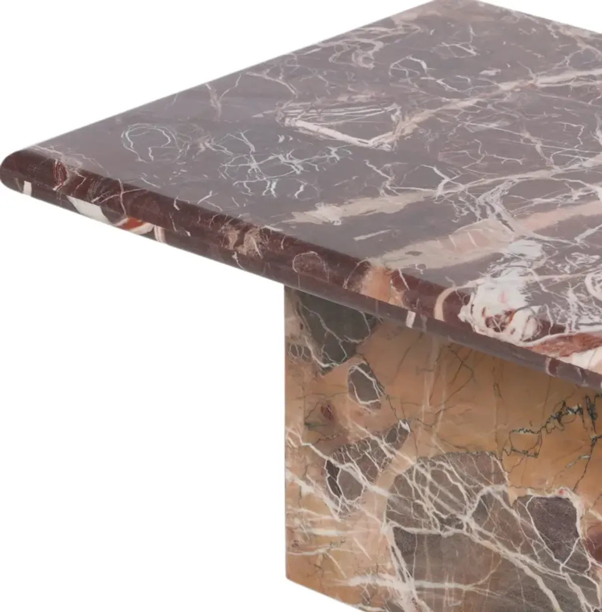 Bari Coffee Table - Merlot Marble - Brown