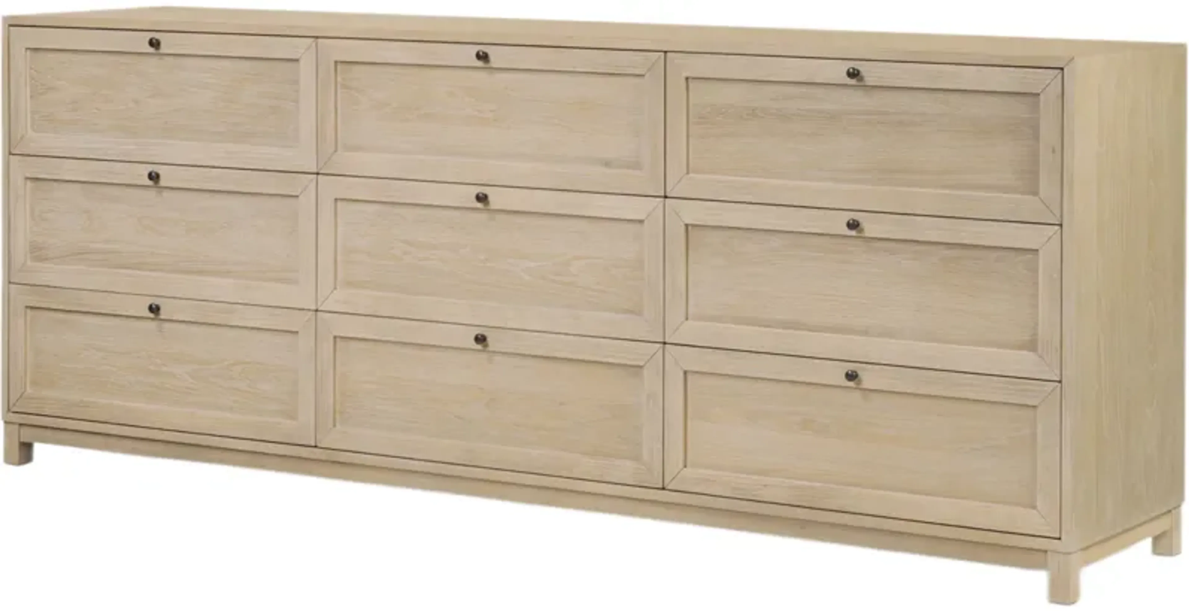 laila slate brown dresser 9-Drawer Dresser, Light Bleach Oak Mirror