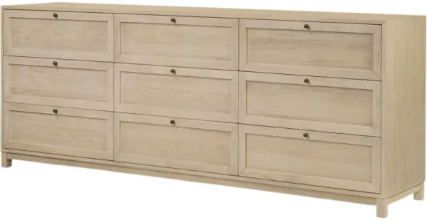 Laila 9-Drawer Dresser - Light Bleach Oak - Brown