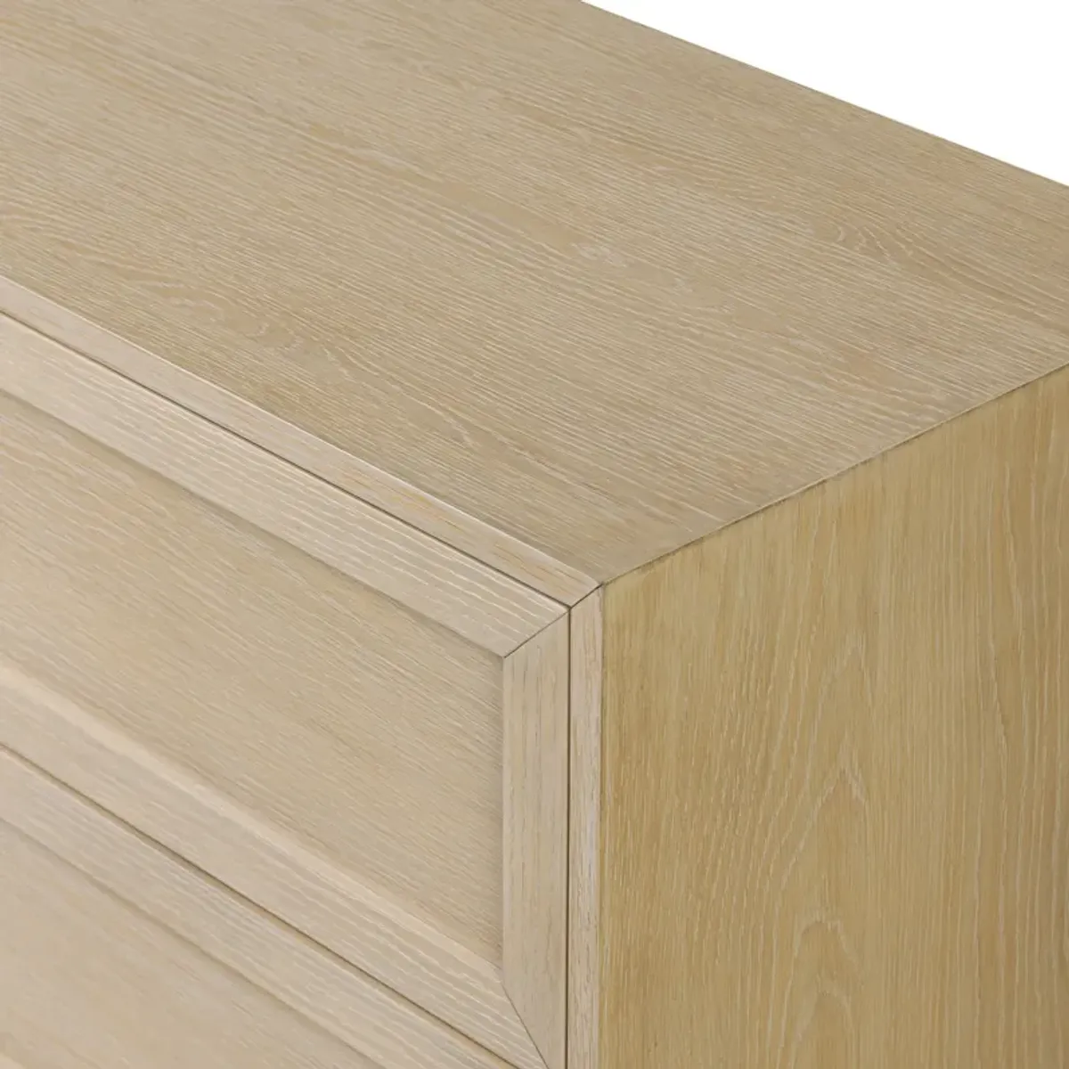 Laila 6-Drawer Dresser - Light Bleach Oak - Brown