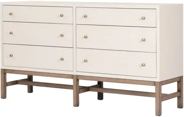 Pasco 6-Drawer Dresser, Ivory Painted Raffia