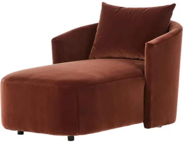 Pax Chaise Lounge - Surrey Auburn Velvet - Brown - Comfortable, Sturdy, Stylish