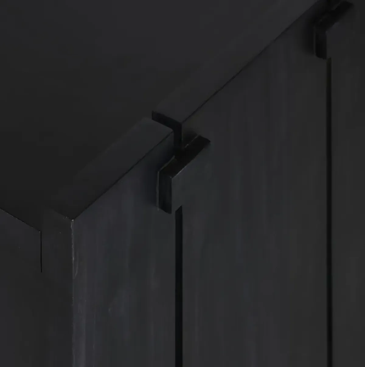 Porter 4-Door Leather Sideboard, Black Wash Poplar