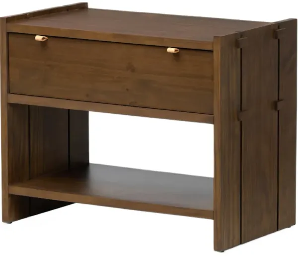 Porter Nightstand - Tawny Pine - Leather