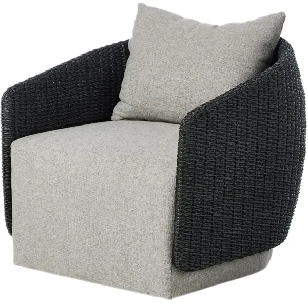 Lana Outdoor Hyacinth Linen Swivel Chair