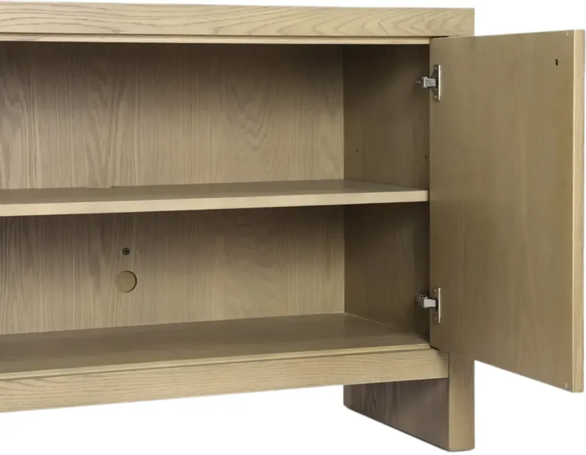 Hank 4-Door Sideboard - Sandy Resawn Oak - Brown
