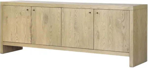 Hank 4-Door Sideboard - Sandy Resawn Oak - Brown