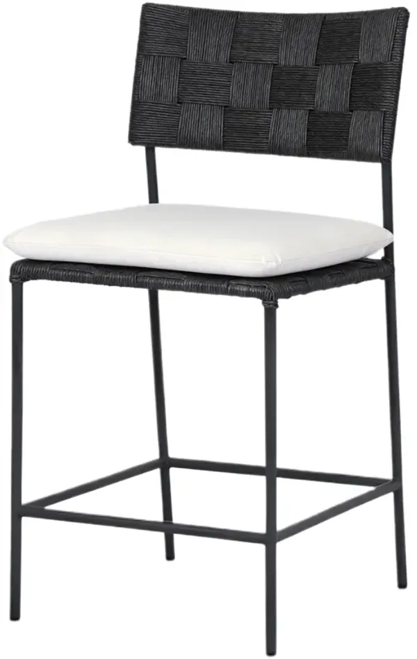 Azuline Outdoor Iron Counter Stool, Arashi Salt