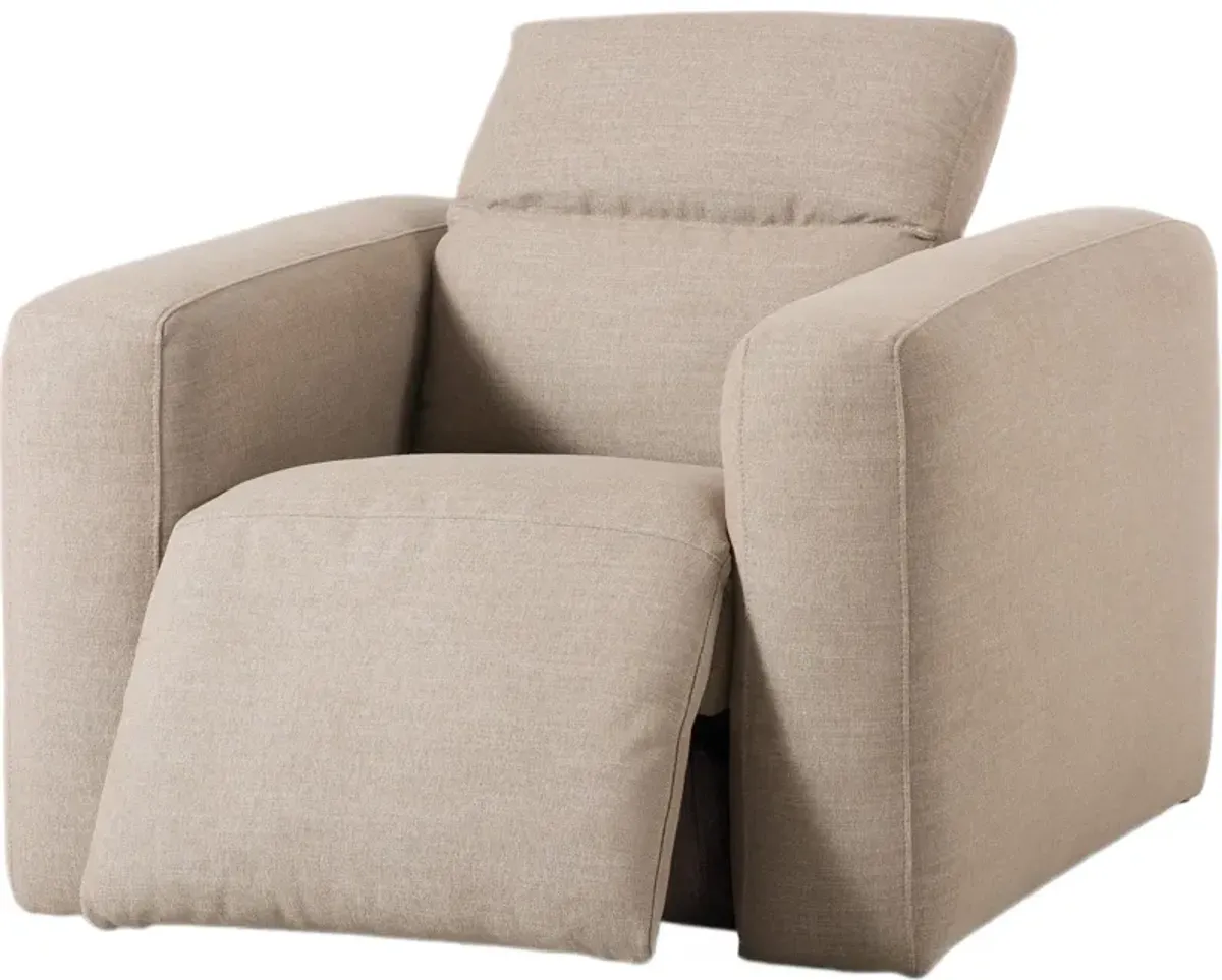 Jovi Power Recliner Linen Accent Chair - Crypton Nomad Taupe - Beige, Comfortable, Durable, Cushioned - Relaxing Chair, Lounger, Comfort and Leisure Prioritized