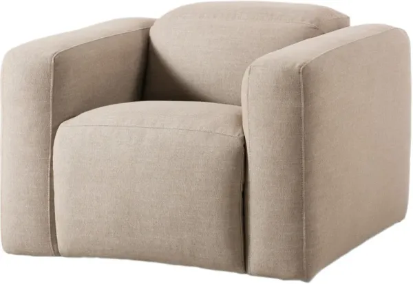 Jovi Power Recliner Linen Accent Chair - Crypton Nomad Taupe - Beige, Comfortable, Durable, Cushioned - Relaxing Chair, Lounger, Comfort and Leisure Prioritized