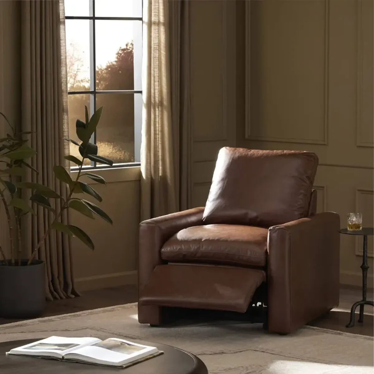 Haven Leather Power Recliner Accent Chair - Sonoma Coco - Brown, Comfortable, Durable, Cushioned - Relaxing Chair, Lounger, Comfort and Leisure Prioritized