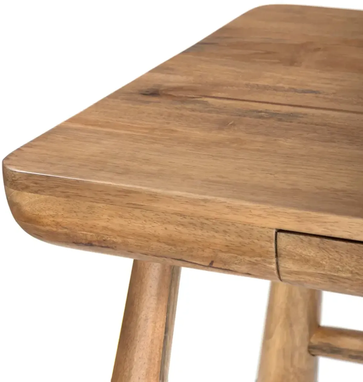Aethera Desk - Caramel Rubberwood - Brown