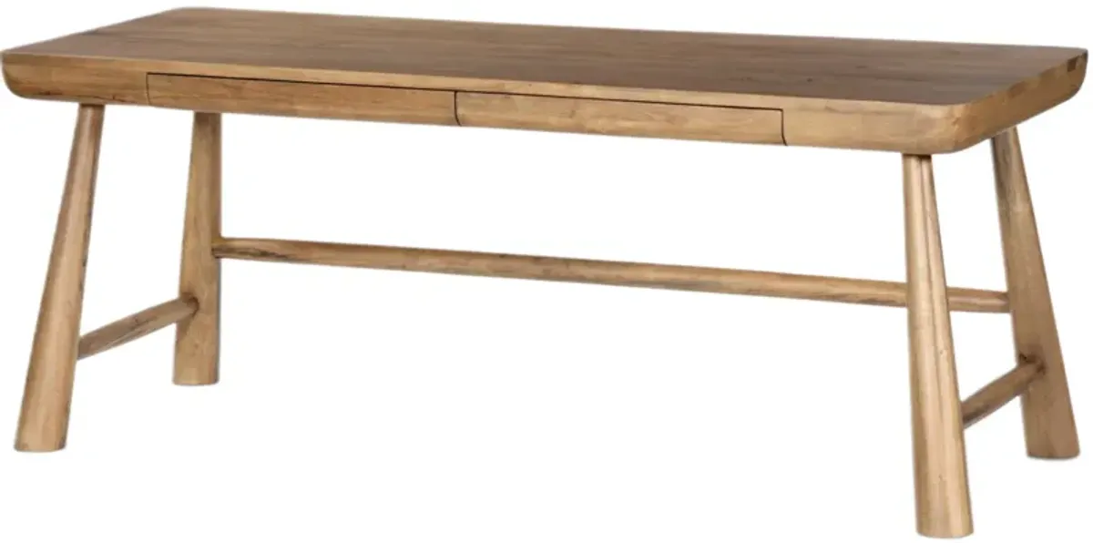 Aethera Desk - Caramel Rubberwood - Brown