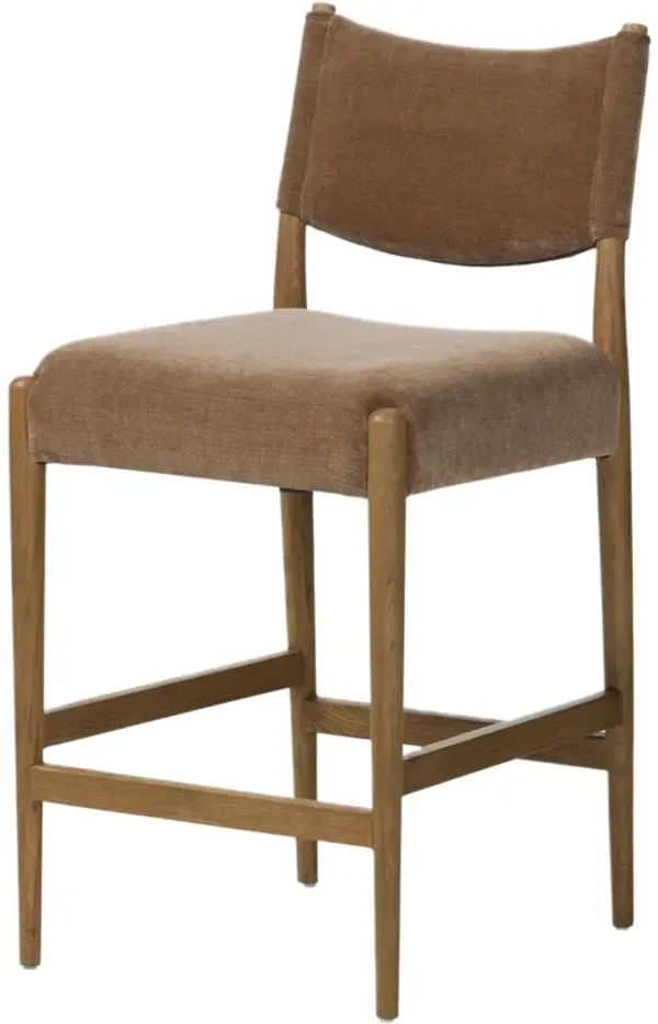 Sylvella Chenille Counter Stool - Altair Mushroom