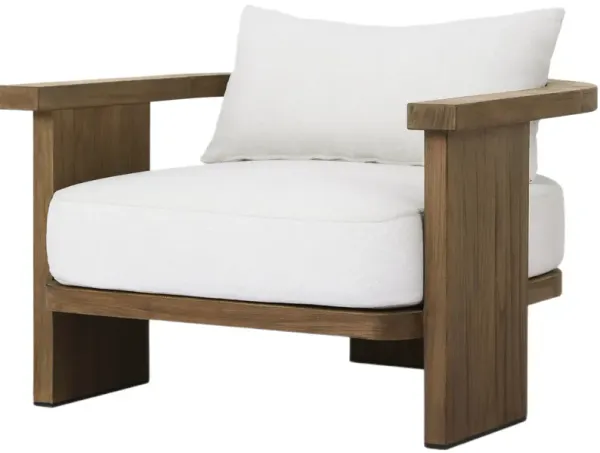 India Outdoor Teak Linen Lounge Chair