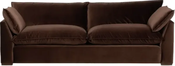 Marnie Flange 108" Velvet Sofa - Surrey Cocoa