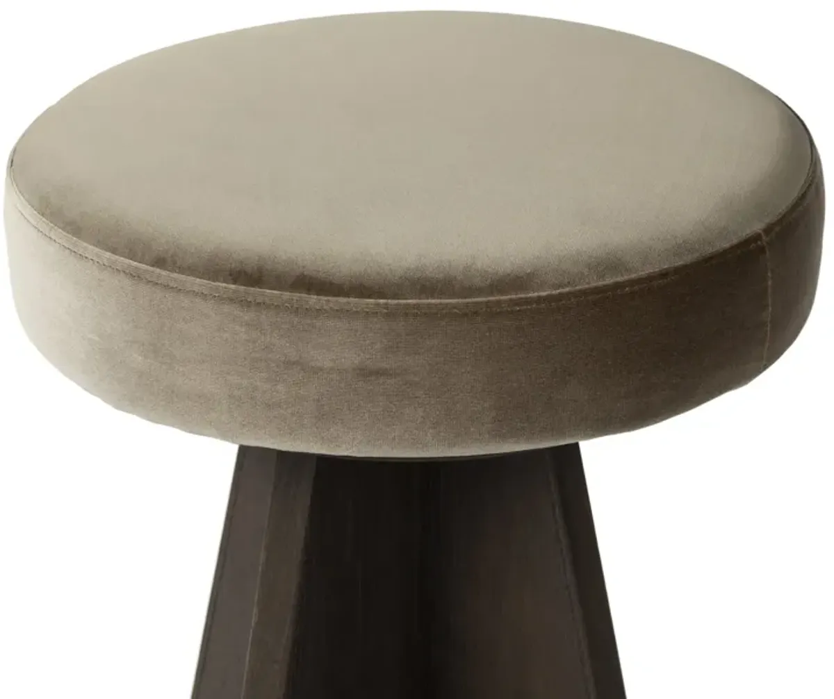 Solmere Swivel Counter Stool - Sapphire Khaki Velvet