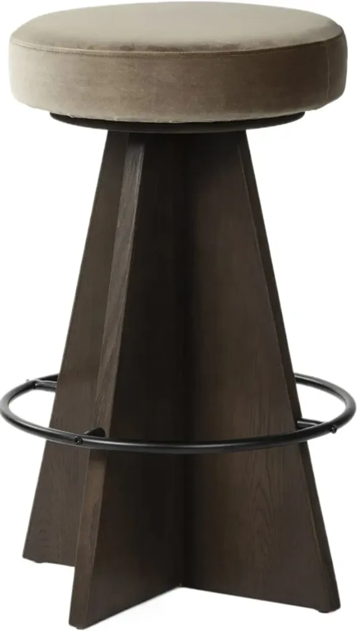 Solmere Swivel Counter Stool - Sapphire Khaki Velvet