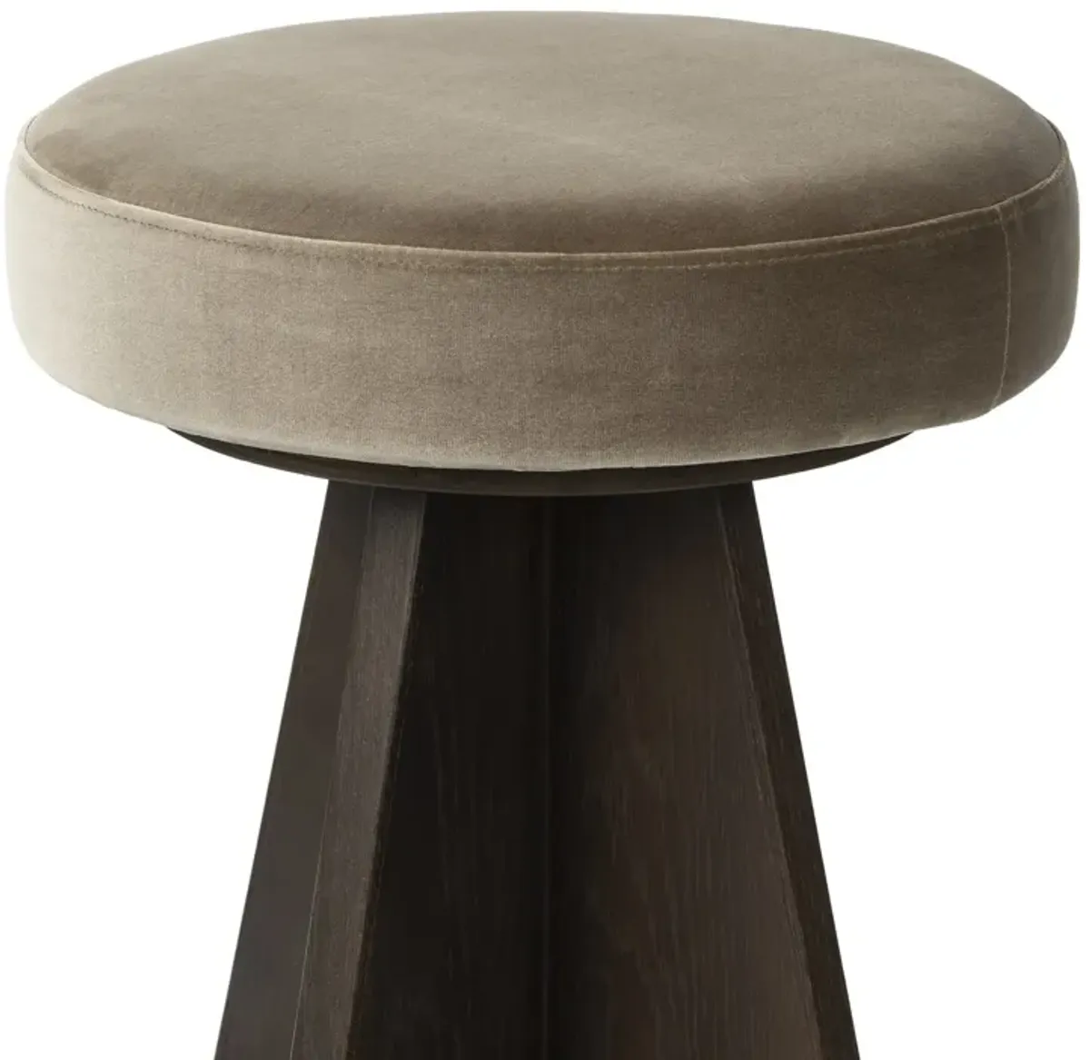 Solmere Swivel Bar Stool, Sapphire Khaki Velvet