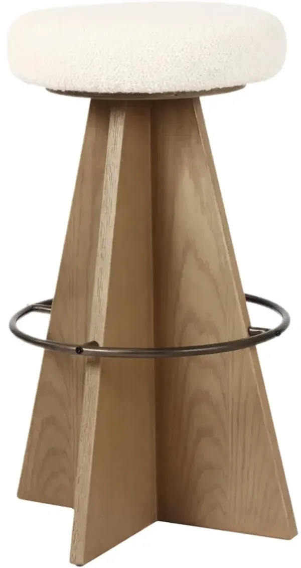 Solmere Swivel Bar Stool, Durham Cream Boucle