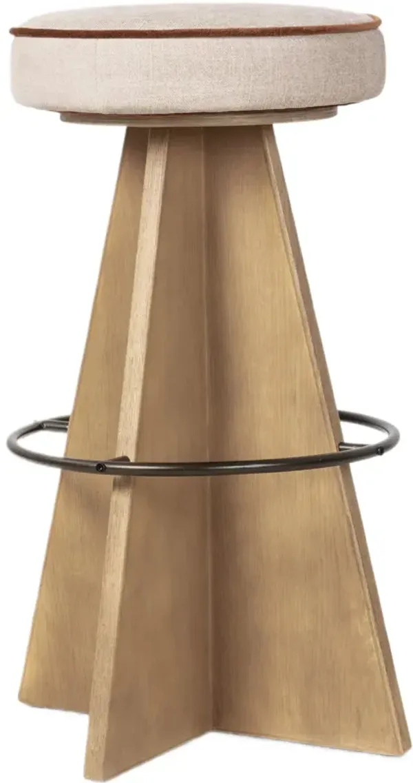 Solmere Swivel Bar Stool - Harbor Sand - Beige