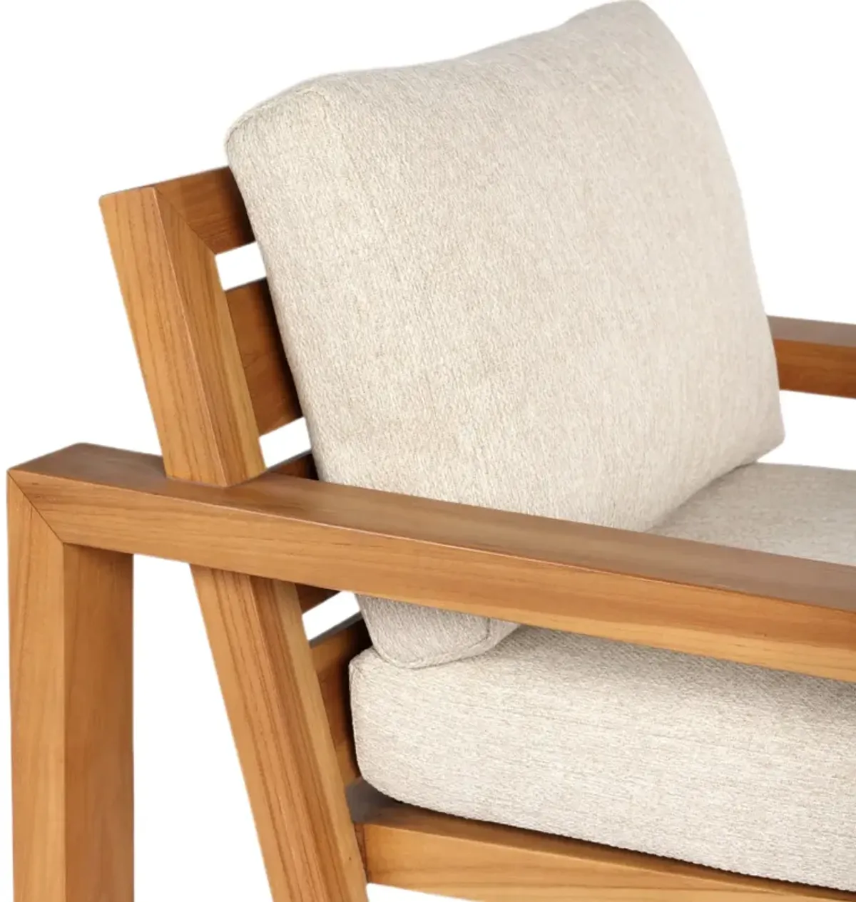 Trevilla Outdoor Teak Lounge Chair, Concha Beige