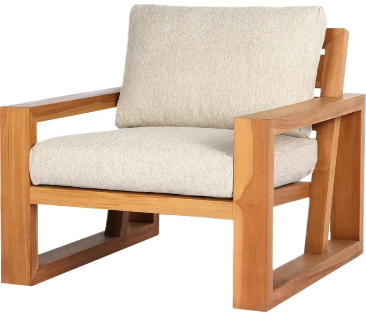 Trevilla Outdoor Teak Lounge Chair, Concha Beige