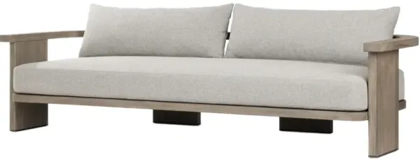 India 96" Outdoor Teak Sofa - Hayes Fog