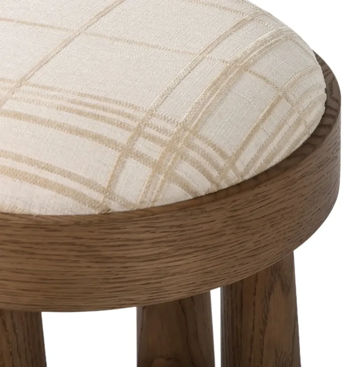 Lyra Accent Stool - Sheffield Ivory Box Pattern