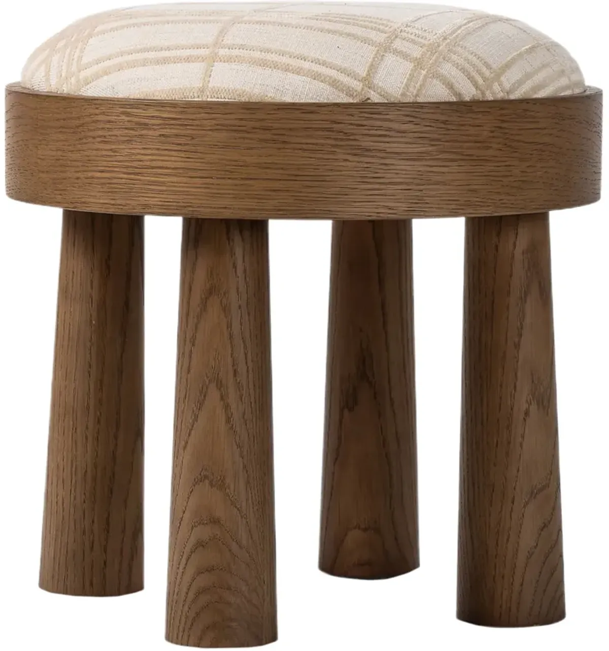 Lyra Accent Stool - Sheffield Ivory Box Pattern
