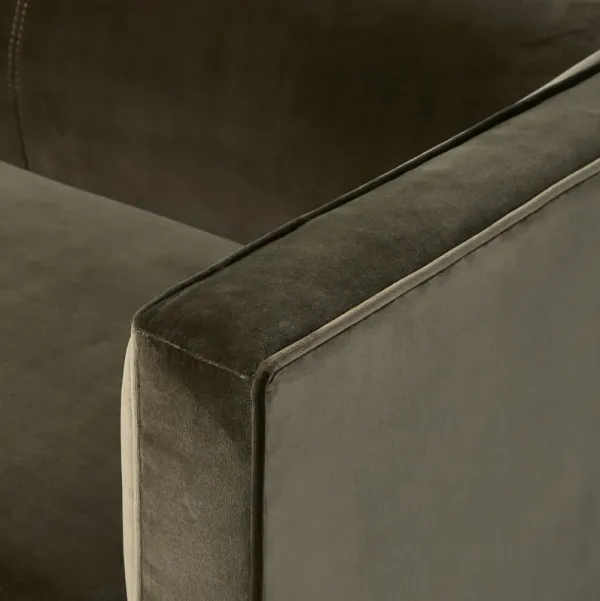 Julian Velvet Sofa, Surrey Olive