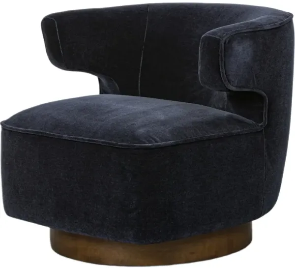 Lunair Velvet Swivel Chair - Monte Navy