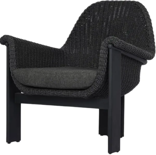 Seaflora Outdoor Teak Hyacinth Lounge Chair - Black