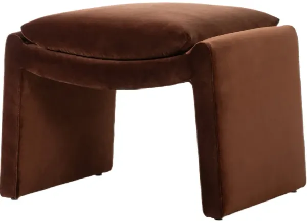 Rowan Velvet Ottoman, Surrey Auburn