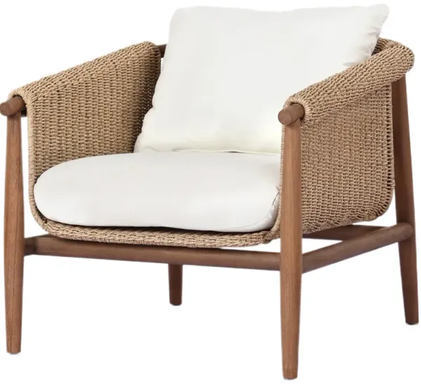 Calanna Outdoor Teak Club Chair - Arashi Salt/Natural Hyacinth