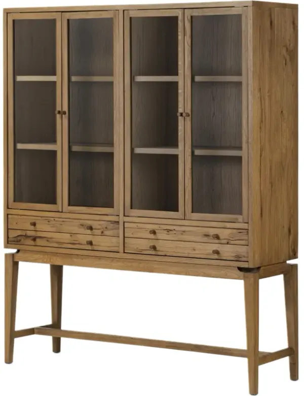 Norewyn 4-Door 4-Drawer Cabinet, Warm Natural Oak