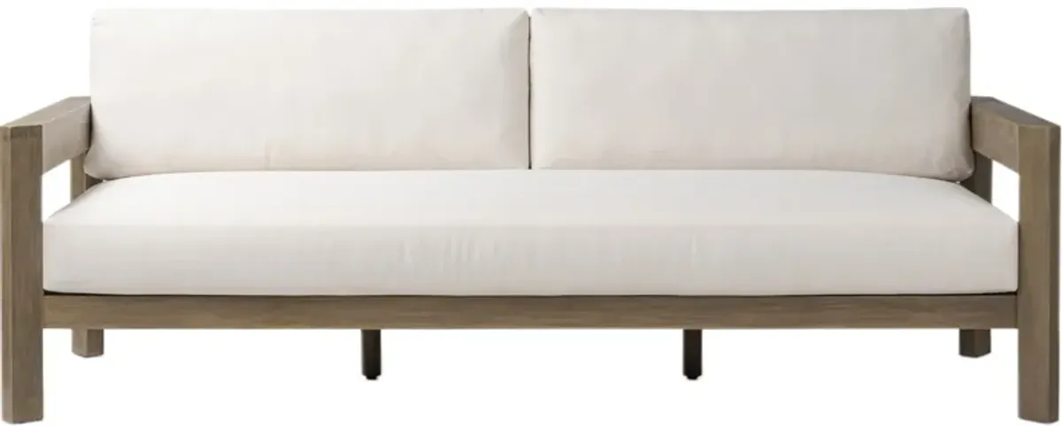 Halcove 86" Outdoor Eucalyptus Sofa, Lakin Oat