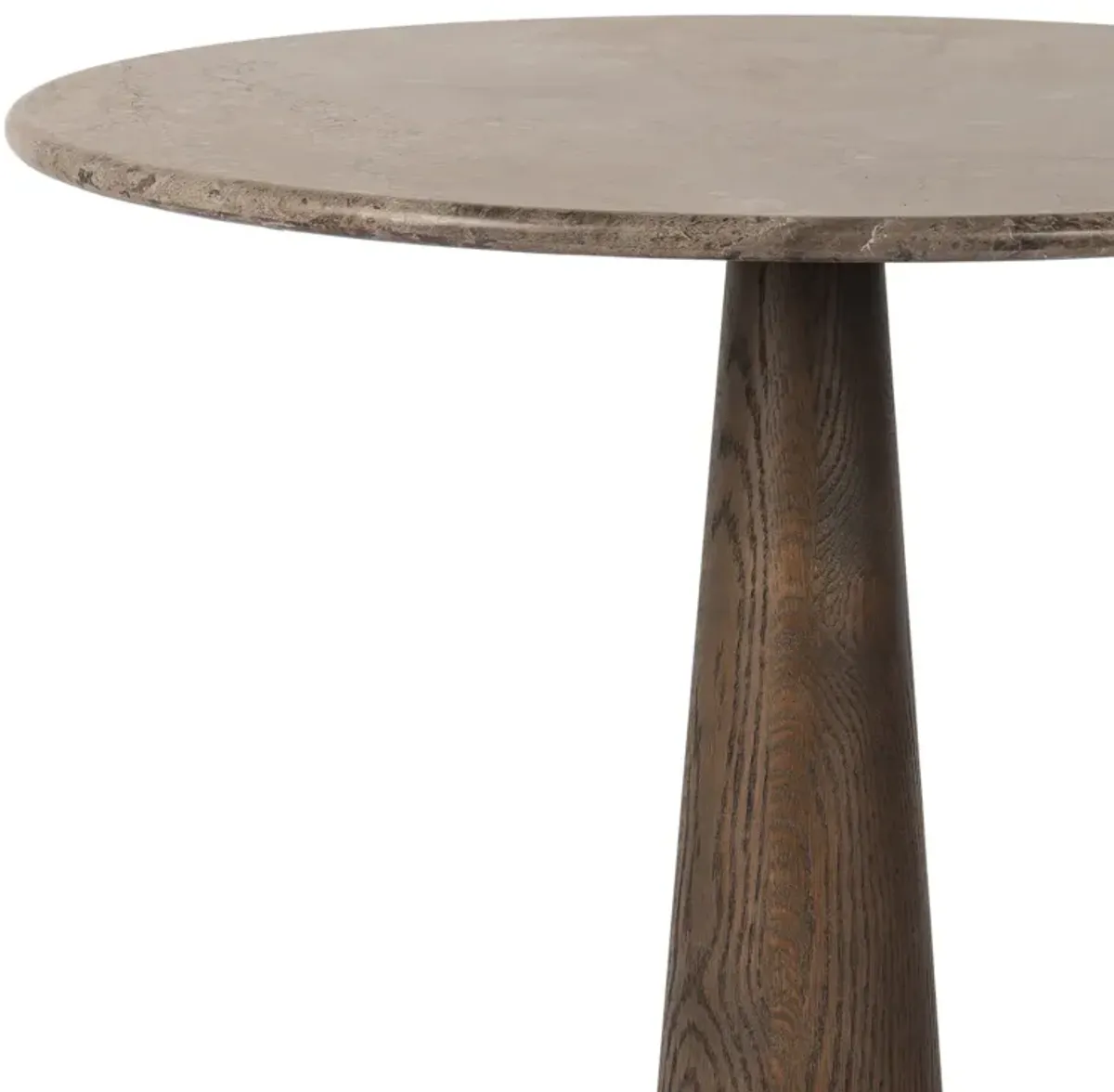 Orion Counter Table, Warm Grey Marble/Brown Oak