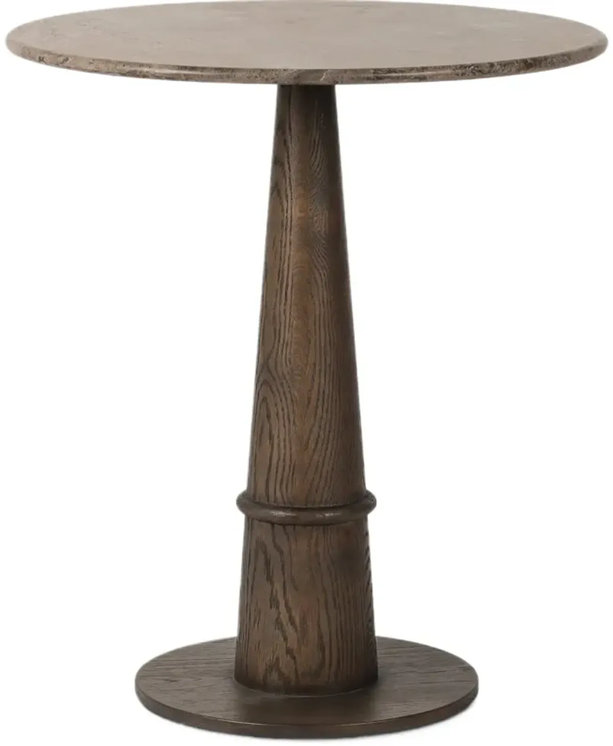 Orion Counter Table, Warm Grey Marble/Brown Oak