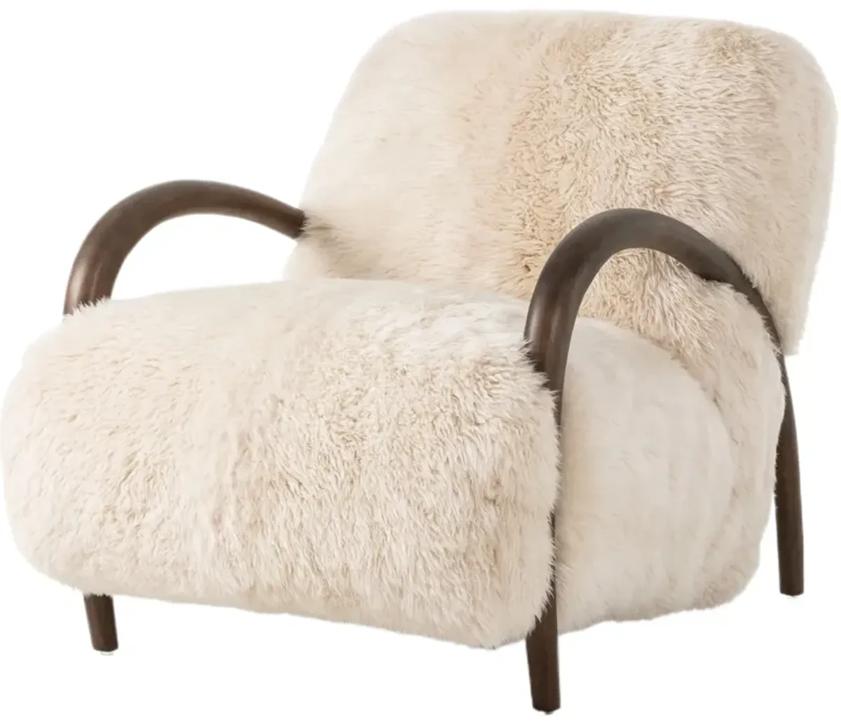 Virelia Chair - Champagne Mongolian Fur - Beige