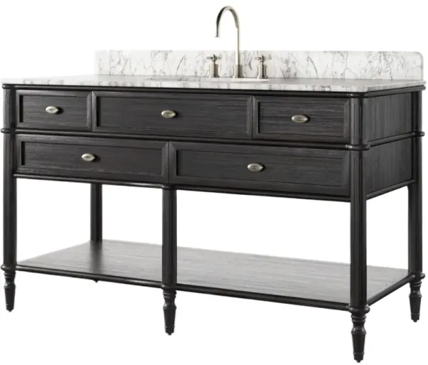 Tonia 55" Marble Top Single Sink Bathroom Vanity Set