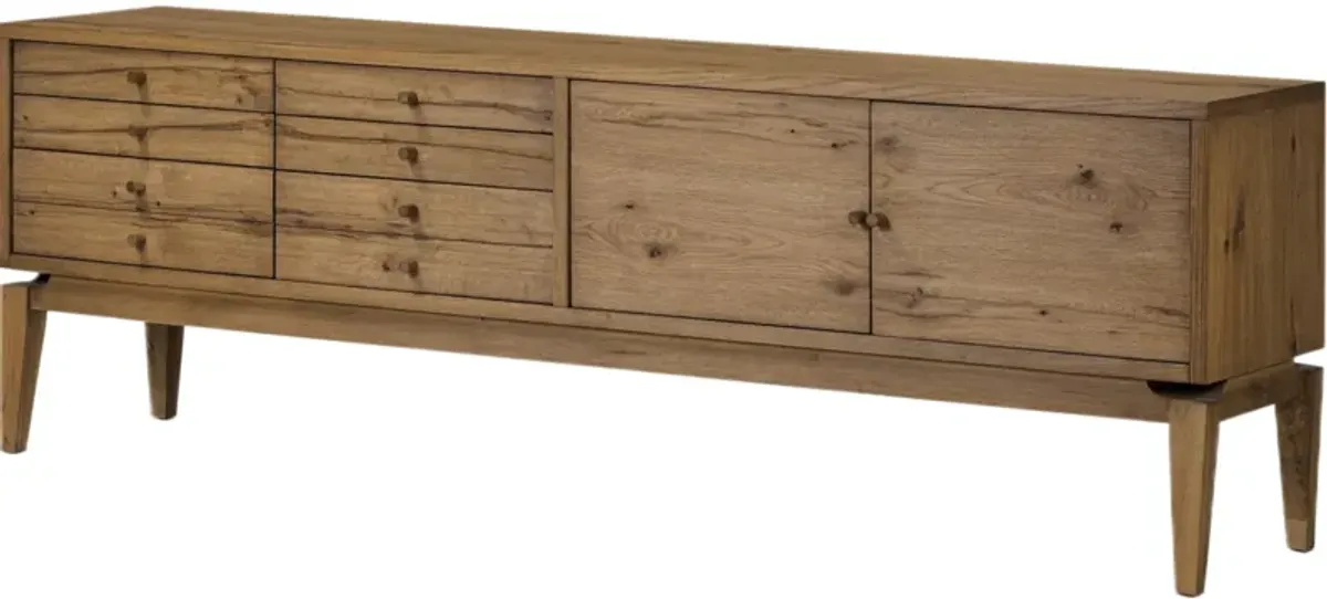 Norewyn Media Console, Warm Natural Oak