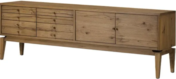 Norewyn Media Console, Warm Natural Oak