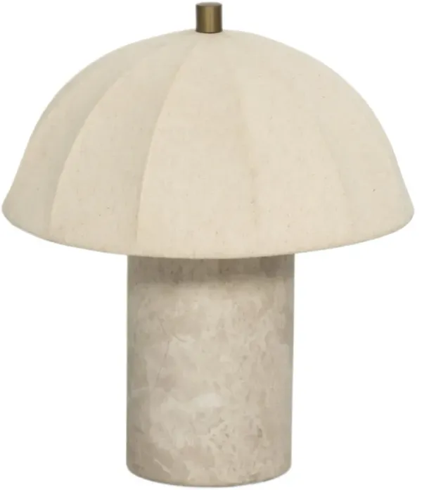 Avalea Marble Table/Desk Lamp - Taupe/Flax Linen - Brown