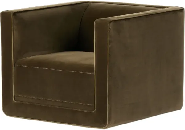 Julian Velvet Swivel Chair - Surrey Olive