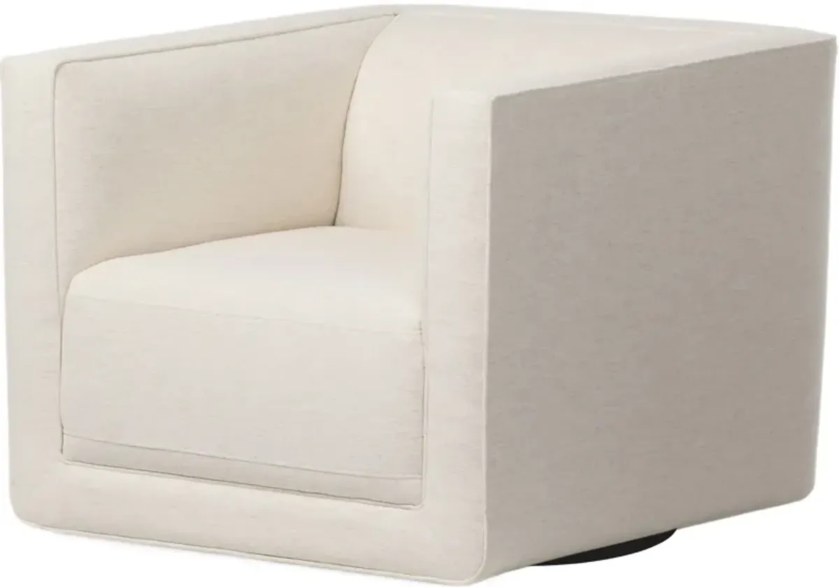 Julian Linen Swivel Chair - Crypton Nomad Snow